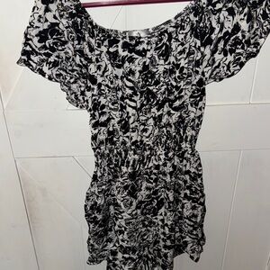 Black and White Floral Dress